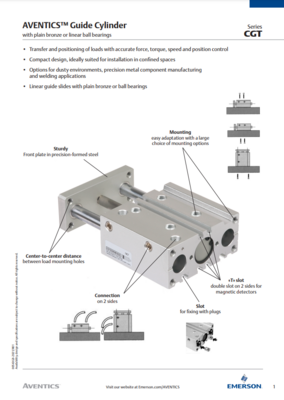 AVENTICS CGT CATALOG CGT SERIES: GUIDE CYLINDER WITH PLAIN BRONZE OR LINEAR BEARINGS